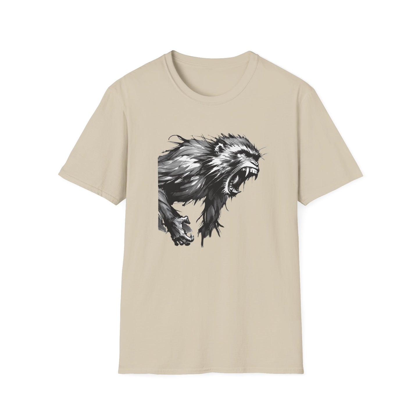 Macaque Tees - Wrath Sumi-e Monochrome (front)