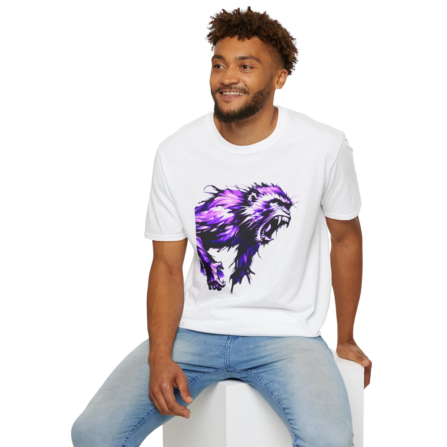 Macaque Tees - Wrath Sumi-e Purple (front)