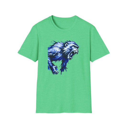Macaque Tees - Wrath Sumi-e Blue (front)