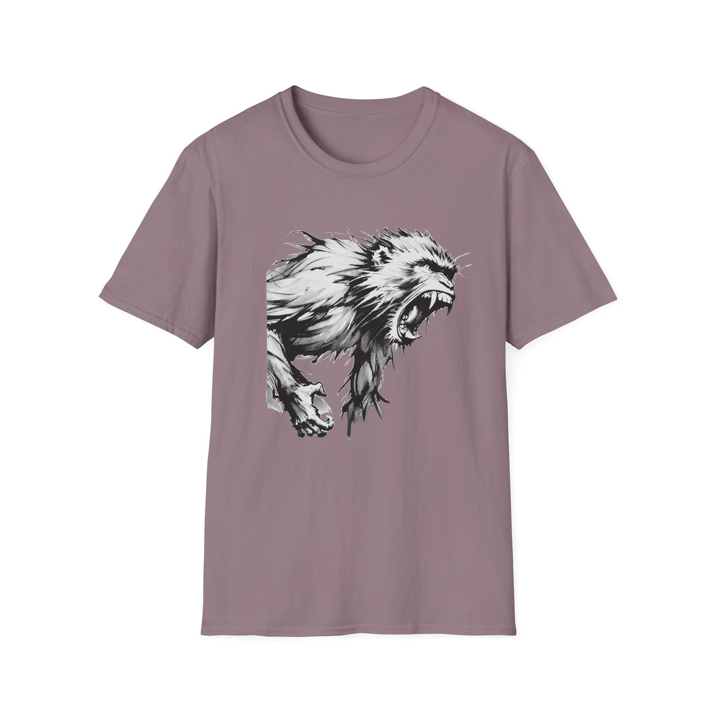 Macaque Tees - Wrath Sumi-e White (front)