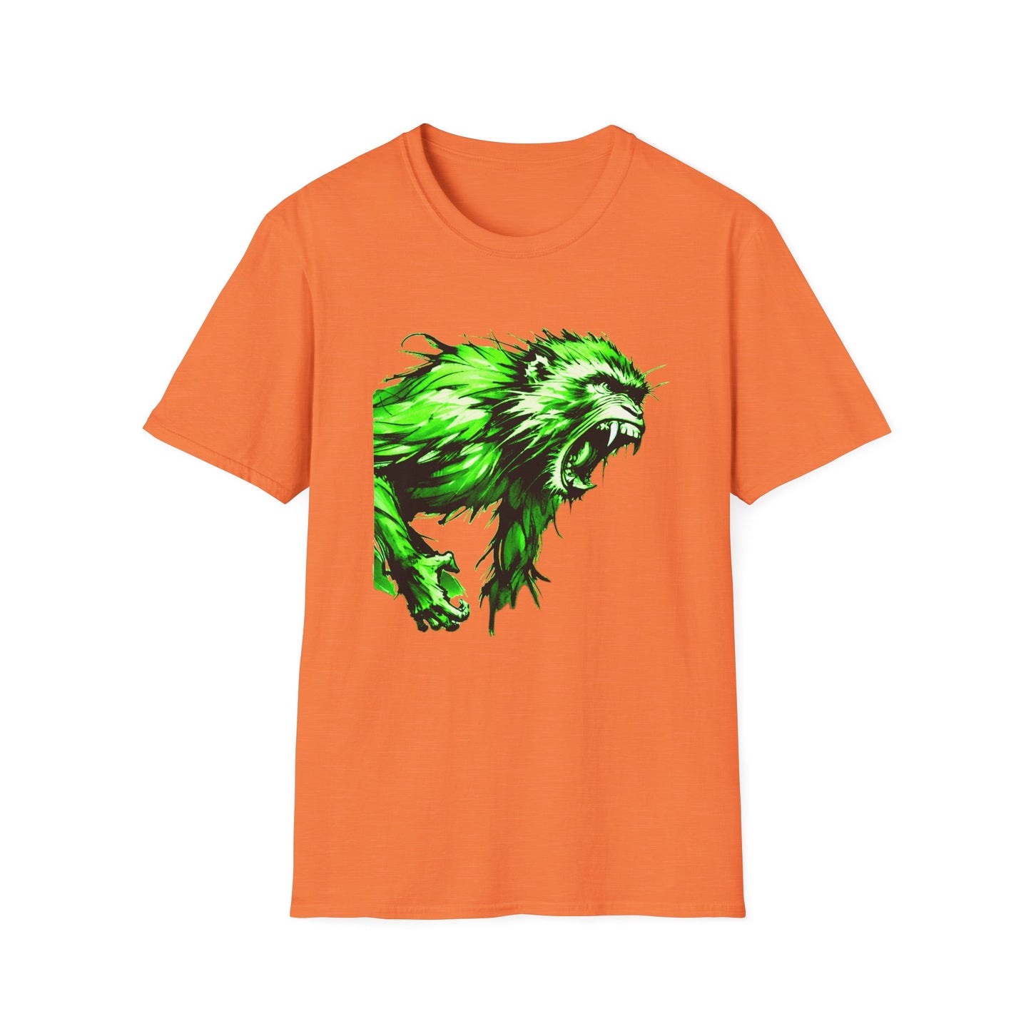 Macaque Tees - Wrath Sumi-e Green (front)