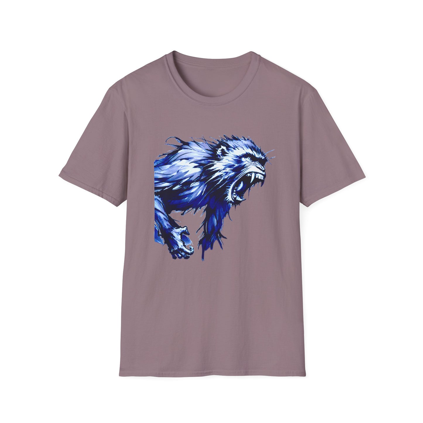 Macaque Tees - Wrath Sumi-e Blue (front)
