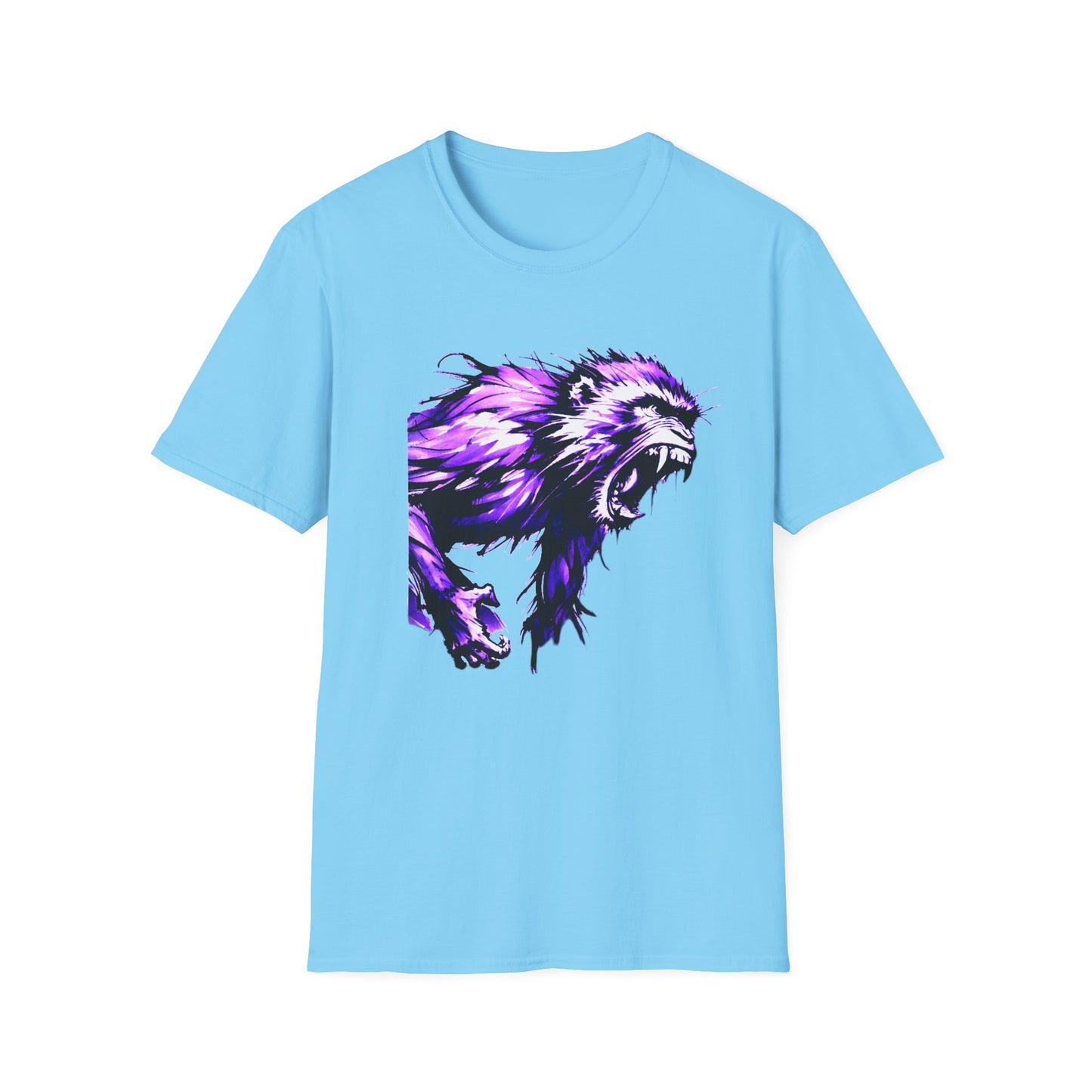 Macaque Tees - Wrath Sumi-e Purple (front)