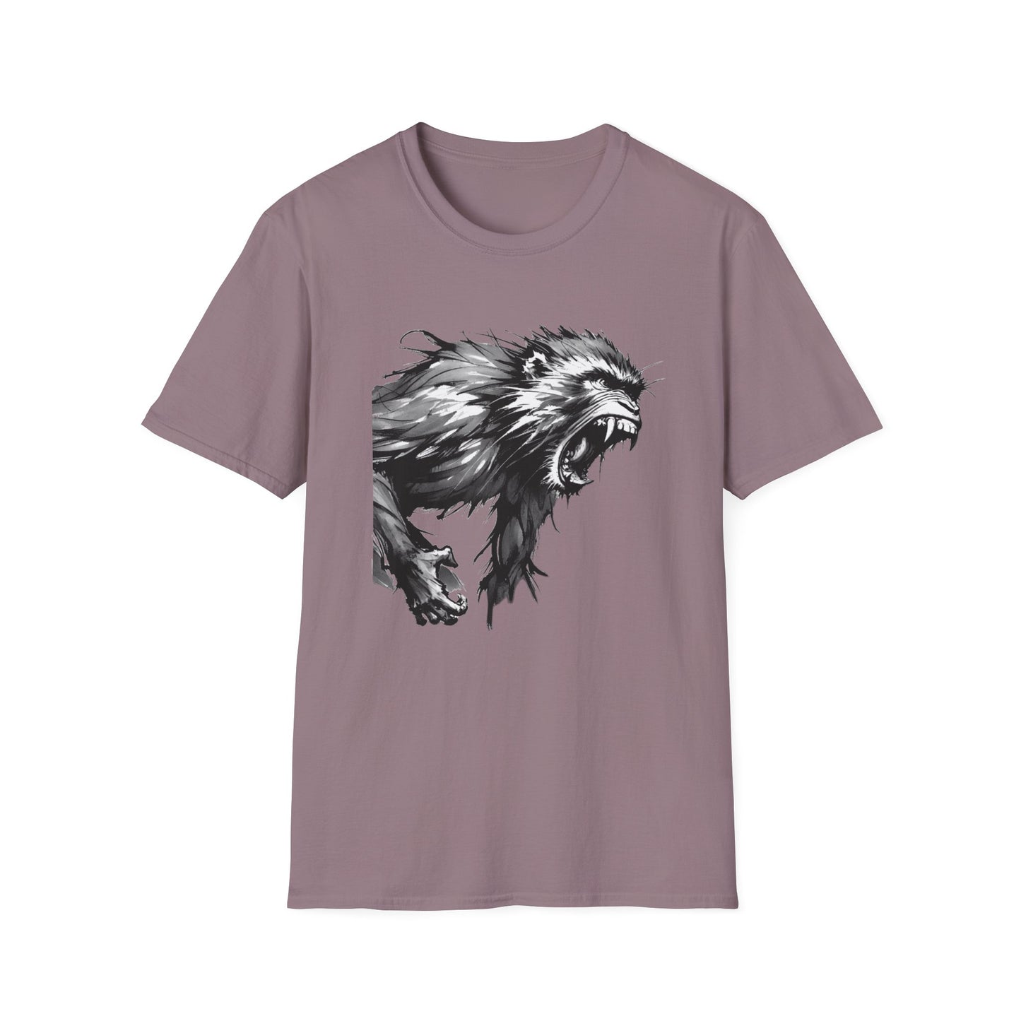 Macaque Tees - Wrath Sumi-e Monochrome (front)