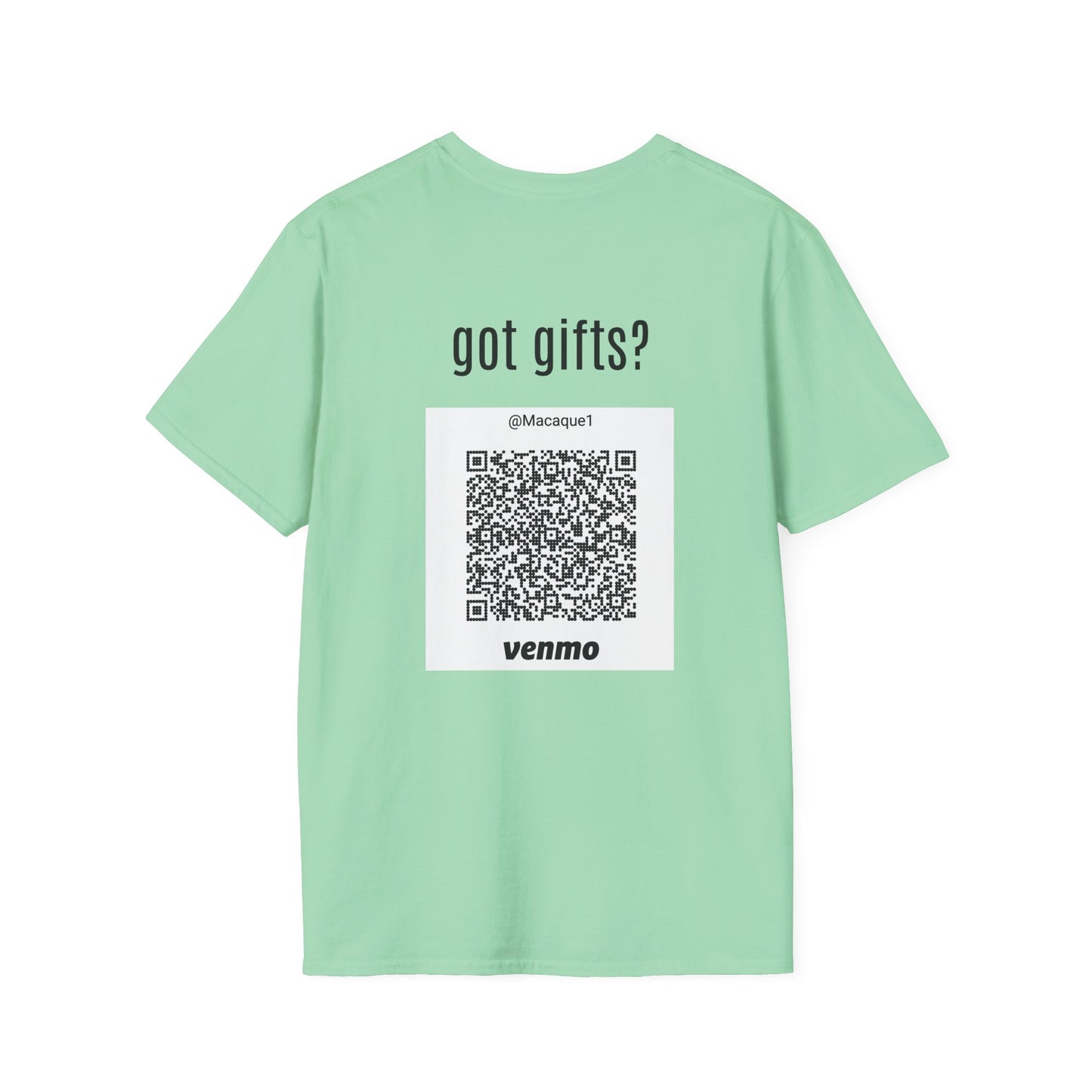 Macaque Tees - got gifts? (QR back)