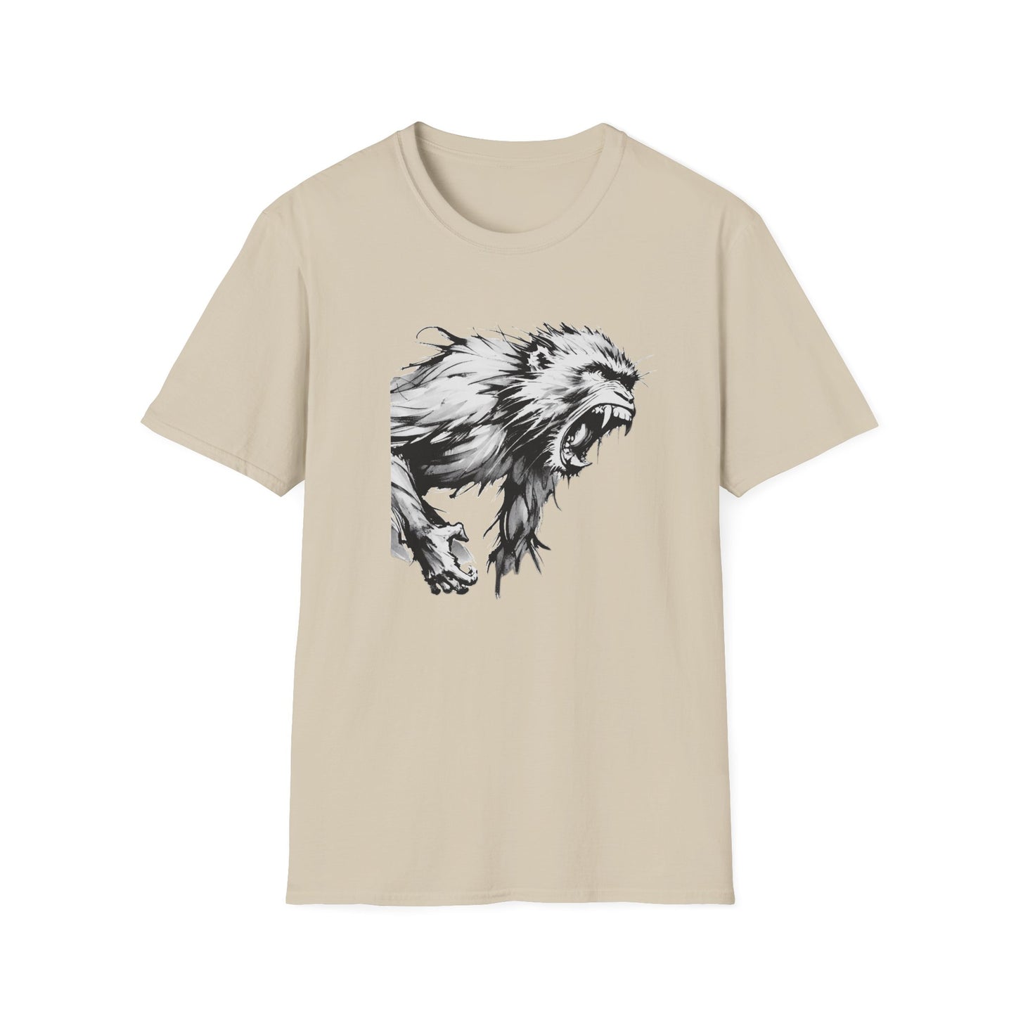 Macaque Tees - Wrath Sumi-e White (front)