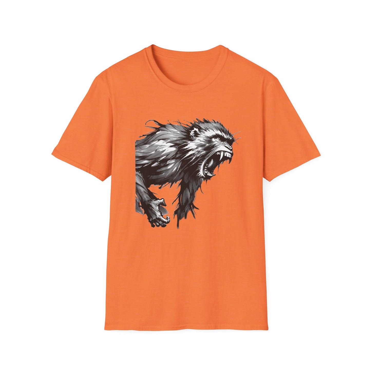 Macaque Tees - Wrath Sumi-e Monochrome (front)