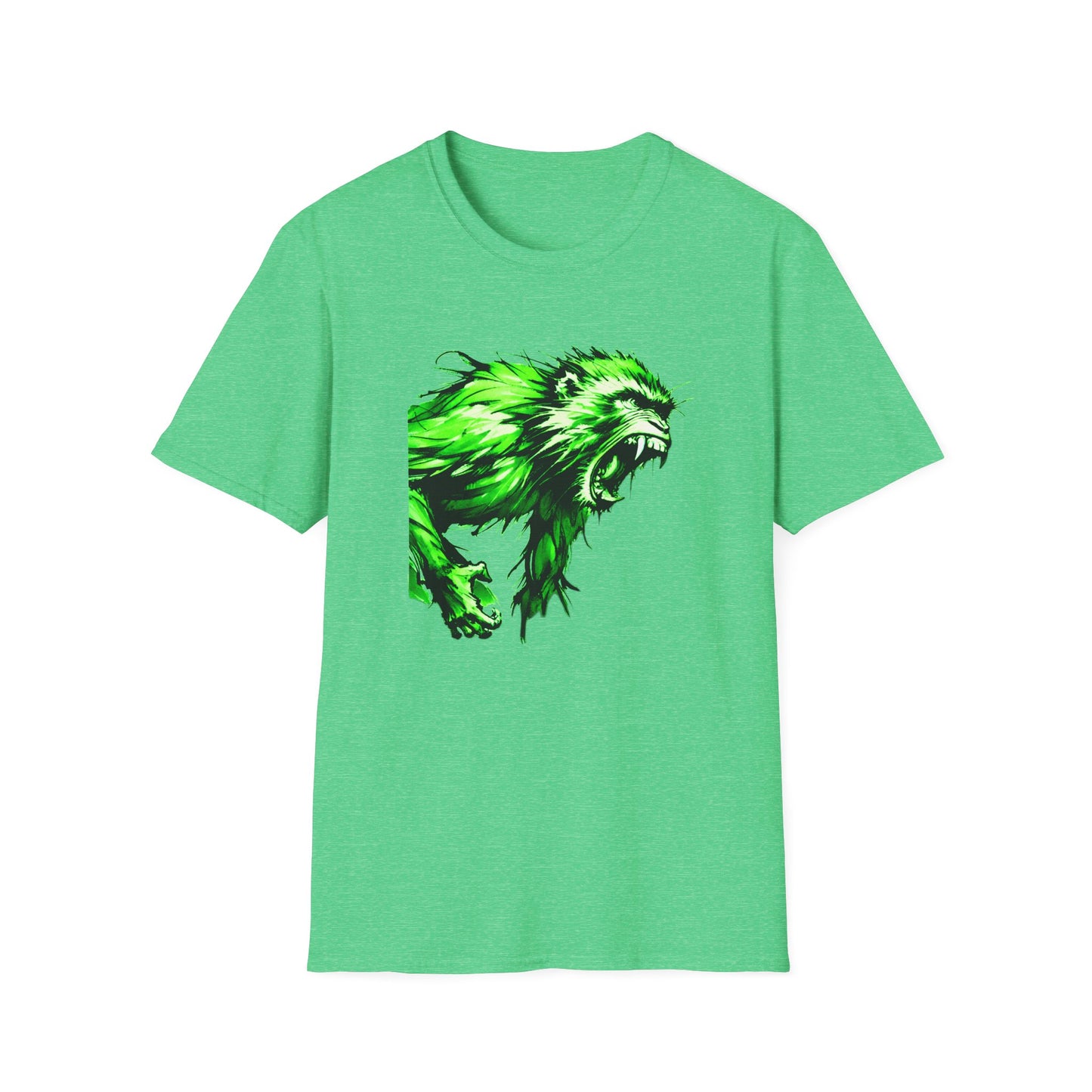 Macaque Tees - Wrath Sumi-e Green (front)