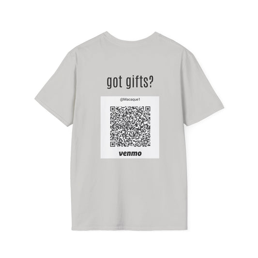 Macaque Tees - got gifts? (QR back)