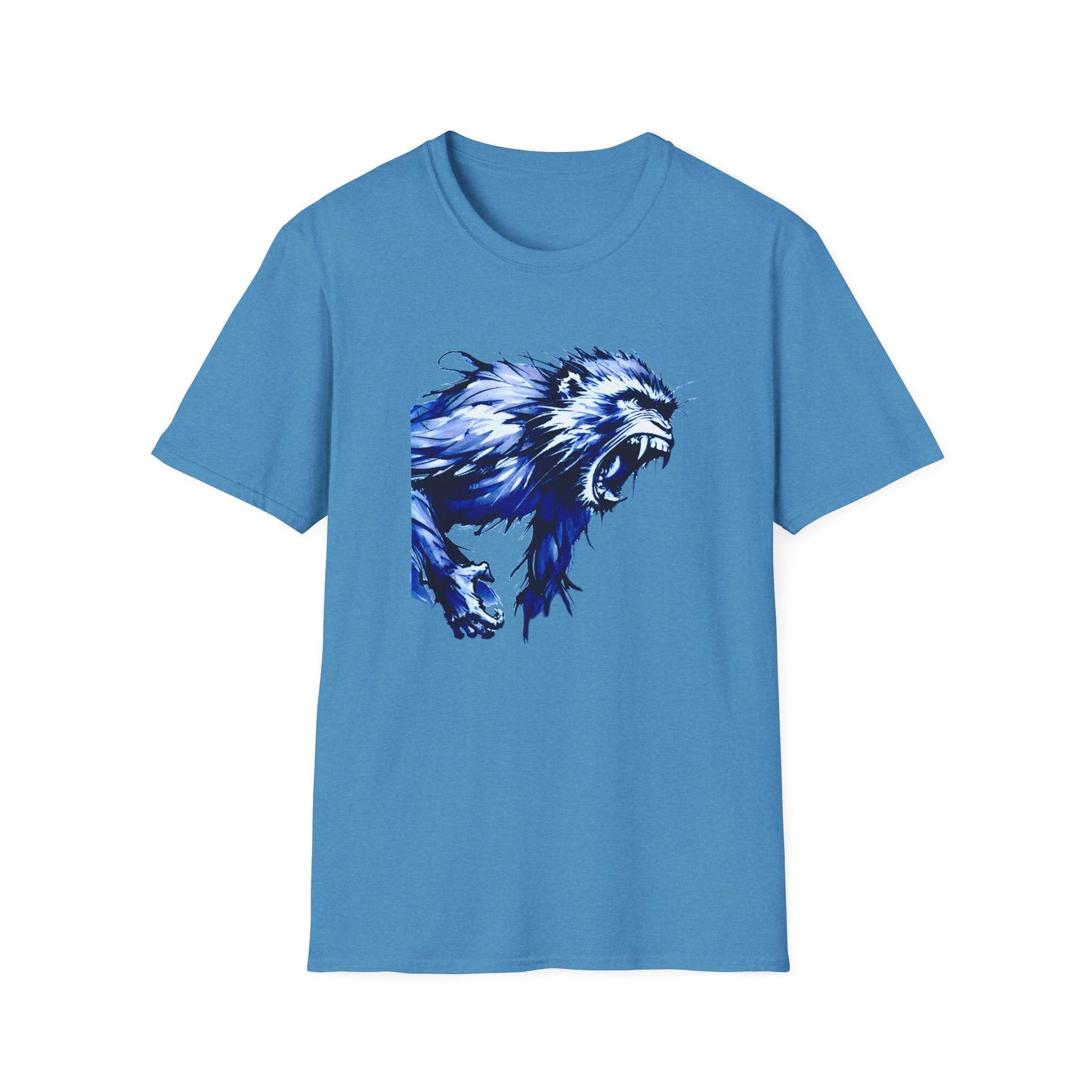 Macaque Tees - Wrath Sumi-e Blue (front)