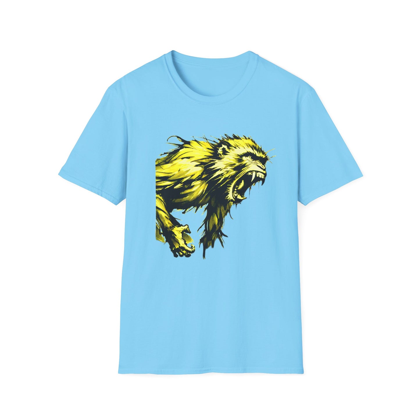 Macaque Tees - Wrath Sumi-e Yellow (front)
