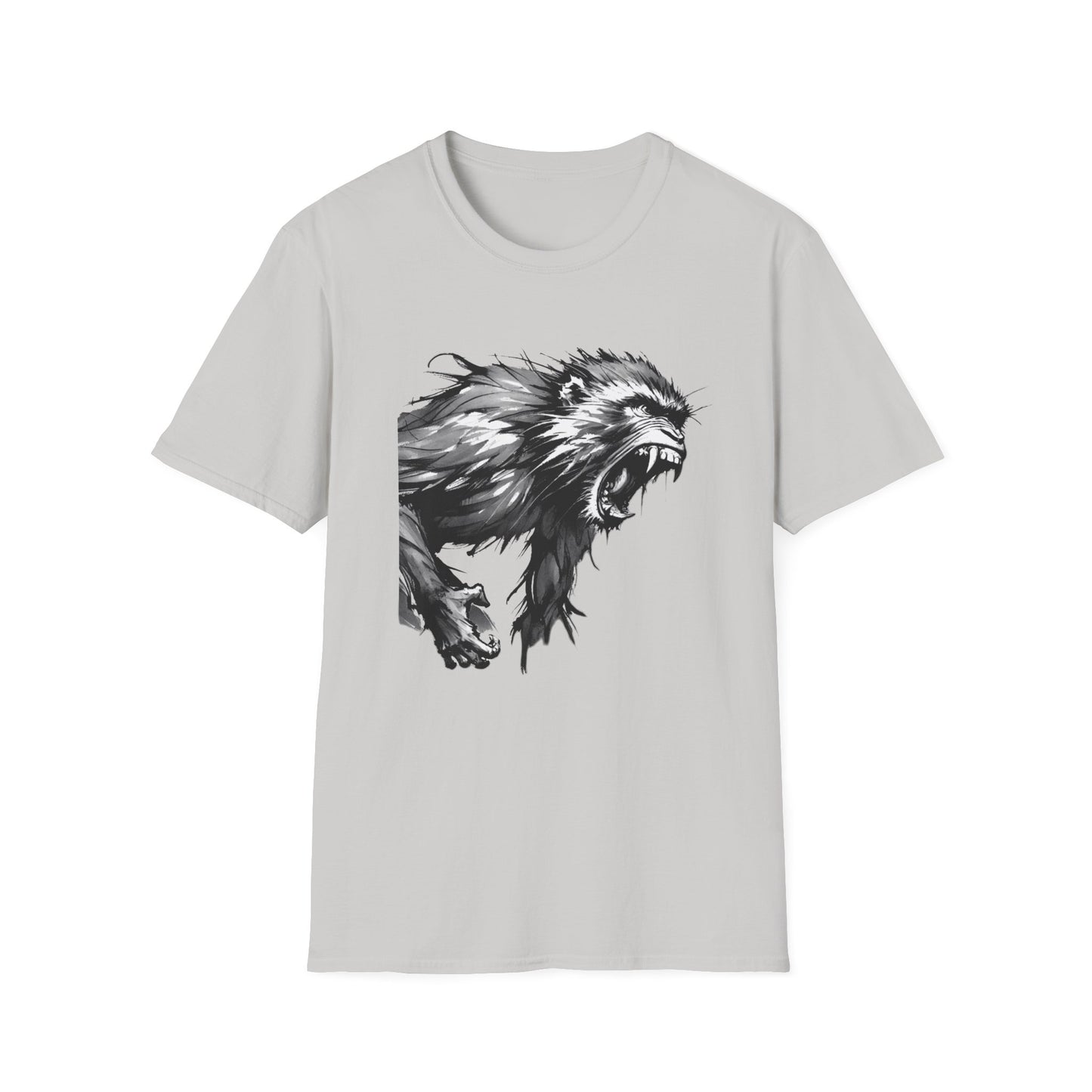 Macaque Tees - Wrath Sumi-e Monochrome (front)