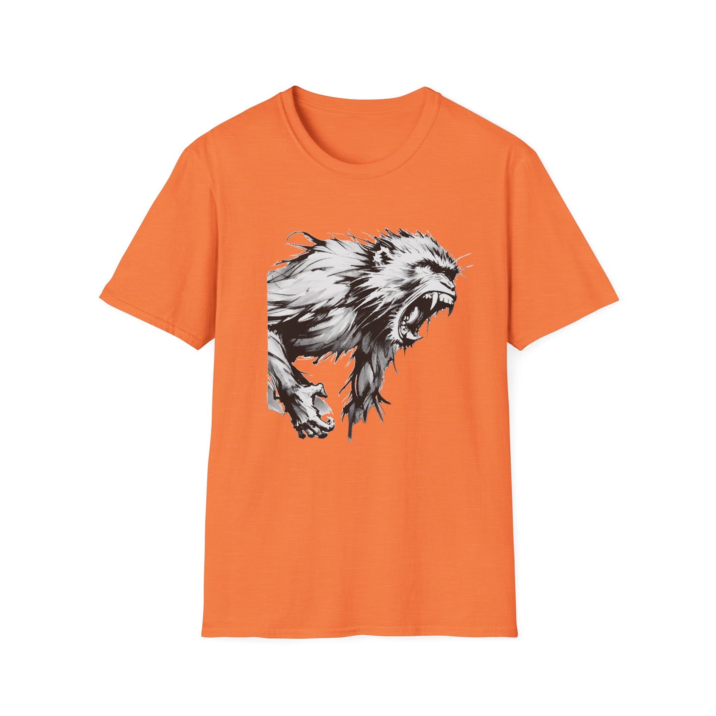 Macaque Tees - Wrath Sumi-e White (front)