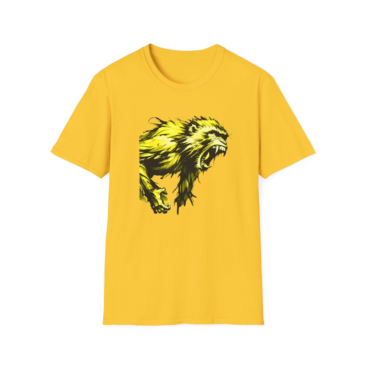 Macaque Tees - Wrath Sumi-e Yellow (front)