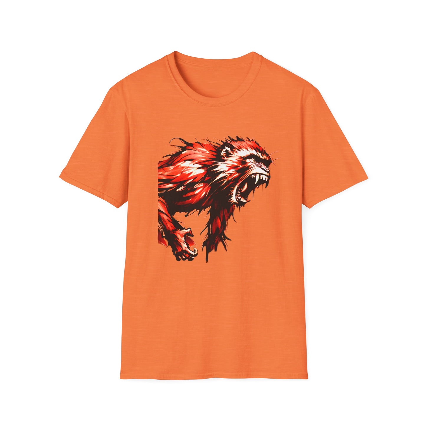 Macaque Tees - Wrath Sumi-e Red (front)