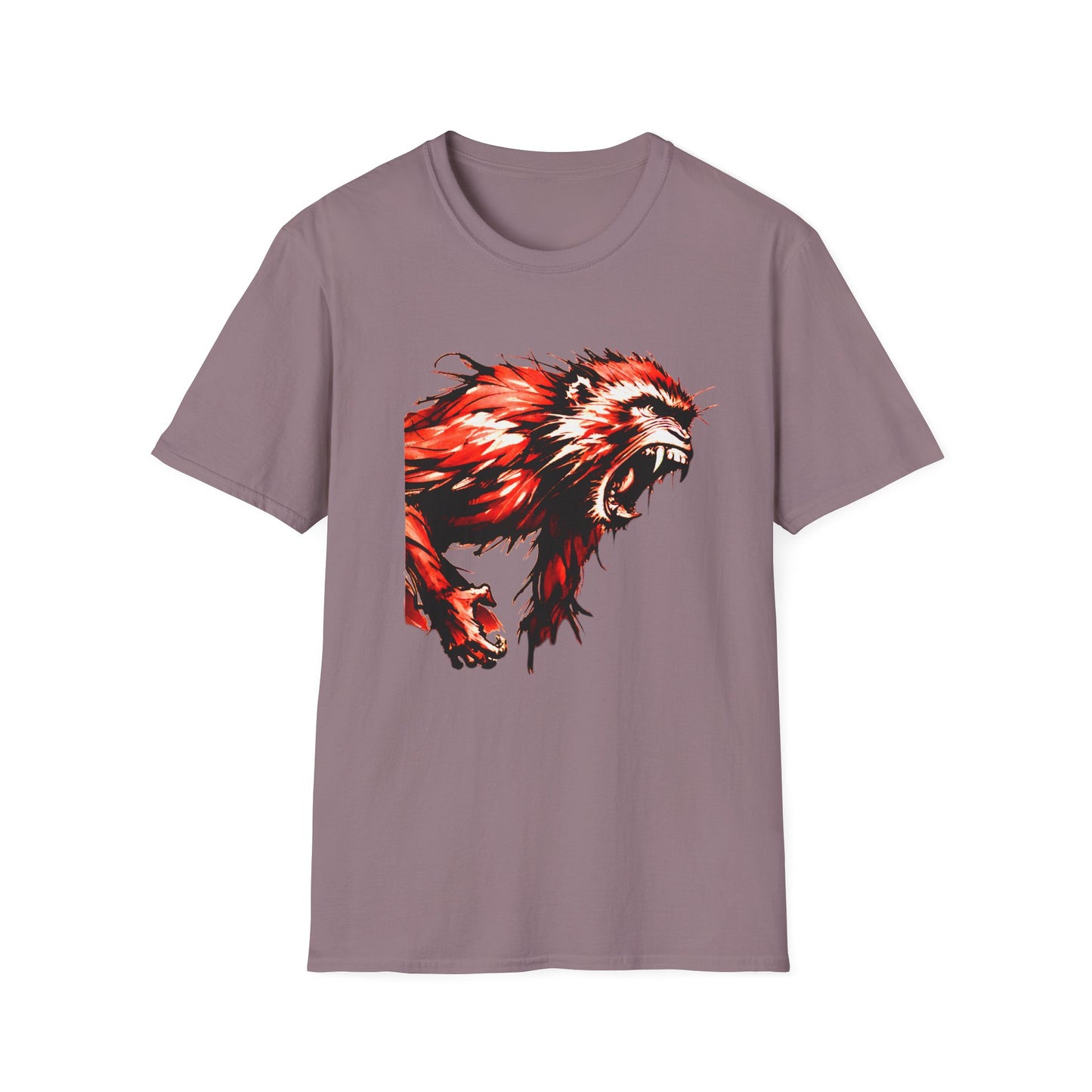 Macaque Tees - Wrath Sumi-e Red (front)