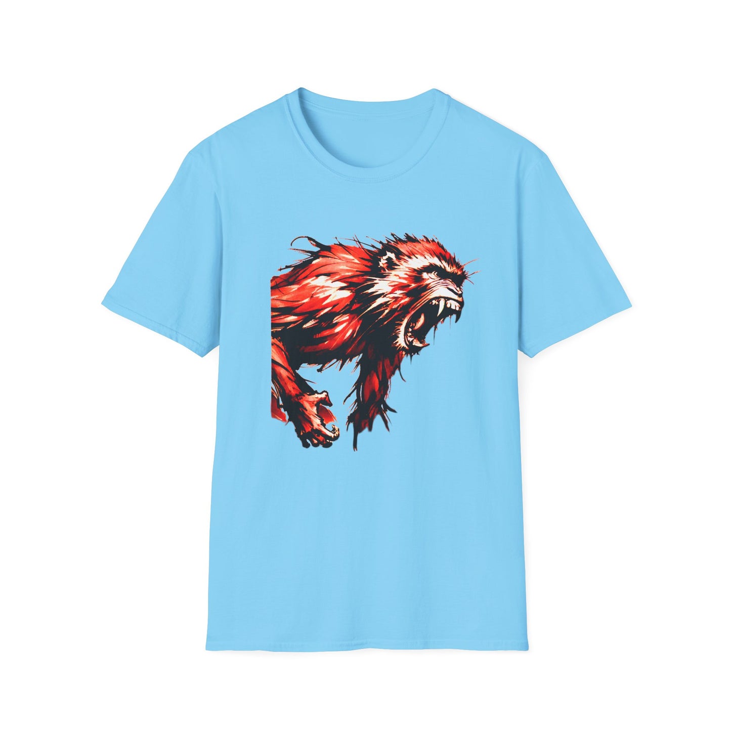 Macaque Tees - Wrath Sumi-e Red (front)