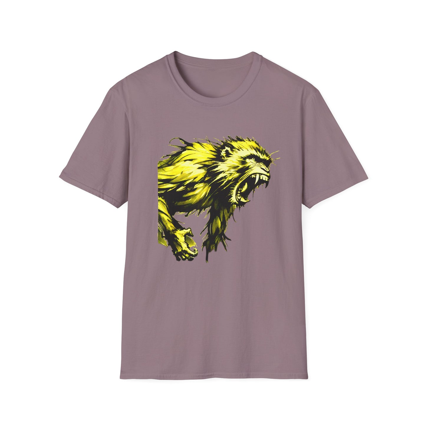 Macaque Tees - Wrath Sumi-e Yellow (front)
