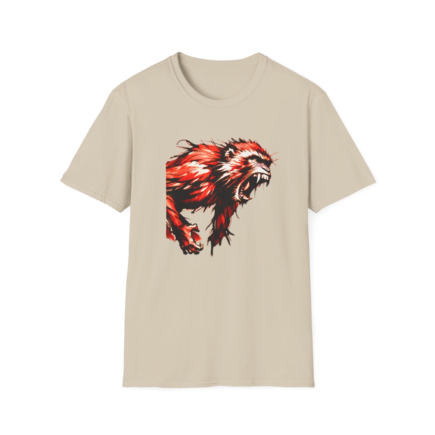 Macaque Tees - Wrath Sumi-e Red (front)