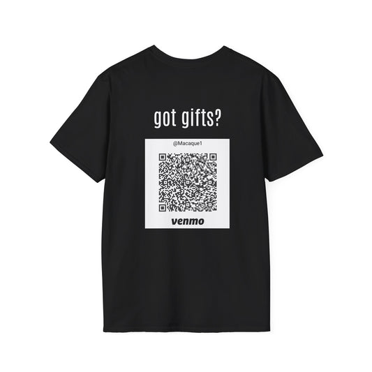Macaque Tees - got gifts? (QR back)