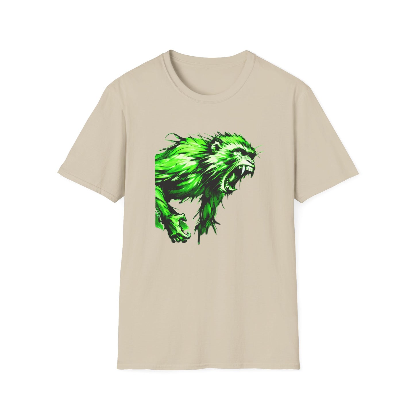 Macaque Tees - Wrath Sumi-e Green (front)